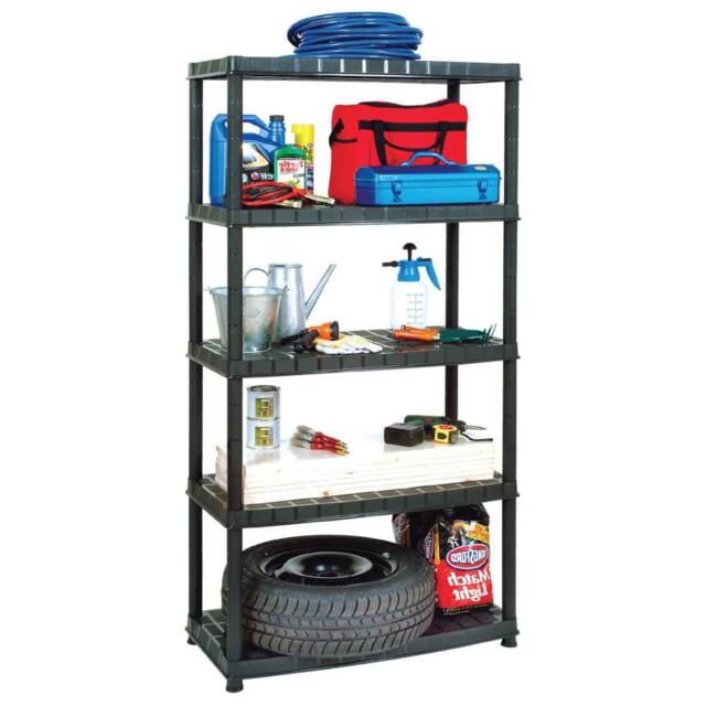 Berkfield Home Storage Shelf 5-Tier Black 91.5x45.7x185 cm Plastic - image 1