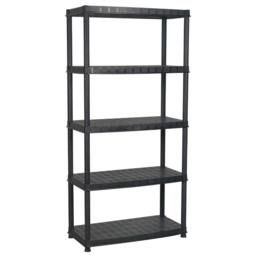 Berkfield Home Storage Shelf 5-Tier Black 91.5x45.7x185 cm Plastic - thumbnail 3