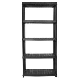 Berkfield Home Storage Shelf 5-Tier Black 91.5x45.7x185 cm Plastic - thumbnail 4