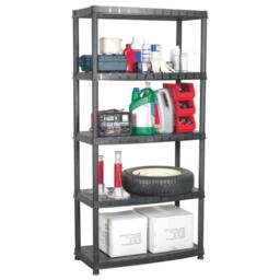 Berkfield Home Storage Shelf 5-Tier Black 91.5x45.7x185 cm Plastic - thumbnail 2
