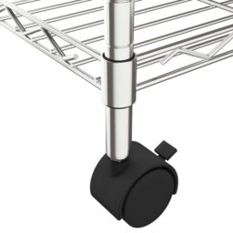 Berkfield Home 3-Tier Storage Rack with Wheels 60x35x81 cm Chrome 150 kg in Silver - Size: 60 x 35 x 81 cm - thumbnail 6