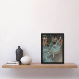 Artery8 Edgar Degas Framed Wall Art Print Swaying Ballet Dancer in Green - Size: A4 - thumbnail 2