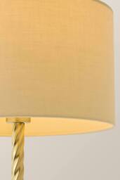 ValueLights Maura Cream Drum Lamp Shade Brushed Gold Twist Table Lamp - thumbnail 4