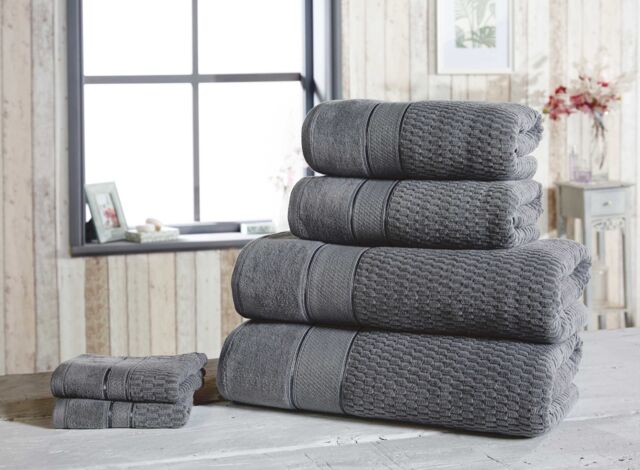 Rapport Home Royal Velvet Cotton Super Soft & Absorbent Woven Towels in Grey - image 1
