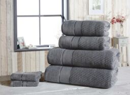 Rapport Home Royal Velvet Cotton Super Soft & Absorbent Woven Towels in Grey