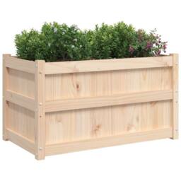 Berkfield Home Beautiful Garden Planter 90x50x50 cm Solid Wood Pine in Light Tan - Size: 90 x 50 x 50 cm - thumbnail 4