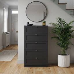 Home Discount Vida Designs Altino 5 Drawer Chest of Drawers Bedroom Furniture in Black - thumbnail 9
