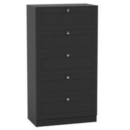 Home Discount Vida Designs Altino 5 Drawer Chest of Drawers Bedroom Furniture in Black - thumbnail 6