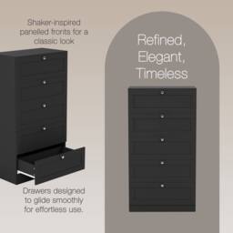 Home Discount Vida Designs Altino 5 Drawer Chest of Drawers Bedroom Furniture in Black - thumbnail 5