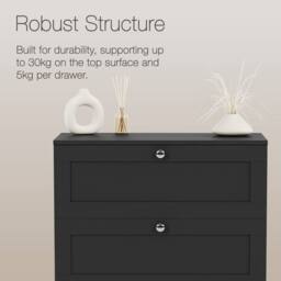 Home Discount Vida Designs Altino 5 Drawer Chest of Drawers Bedroom Furniture in Black - thumbnail 7