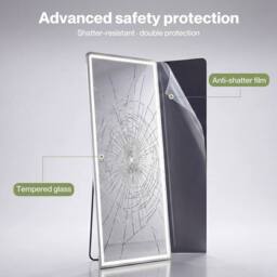VOGREX 165x60cm LED Full Length Dressing Mirror in White - Size: 165x60 cm - thumbnail 4