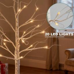 Havendro 1 Pcs 90cm LED Twig Birch Table Tree Lights Holiday Lamp UK in White - thumbnail 3