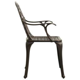 Berkfield Home Garden Chairs 4 pcs Cast Aluminium Bronze in Brown - thumbnail 4