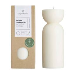 Originalhome Unscented Cotton Candle, 88 Hour Burn Time, 20cm in Off-White - thumbnail 2