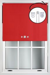 Furnished Red Blackout Roller Blinds with Triple Square Eyelets & Metal Fittings - Size: 115 cm width x 165 cm drop - thumbnail 1