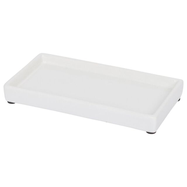Harbour Housewares Ceramic Soap Dispenser Tray - White - image 1