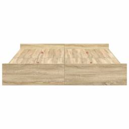 Berkfield Home Storage Bed Frame with Drawer Sonoma oak 135 x 190 cm Melamine in Light Oak - thumbnail 6
