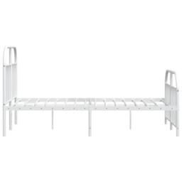 Berkfield Home Metal Bed Frame with Headboard & Footboard White 120x200 cm - Size: Small Double - thumbnail 7