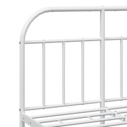 Berkfield Home Metal Bed Frame with Headboard & Footboard White 120x200 cm - Size: Small Double - thumbnail 9