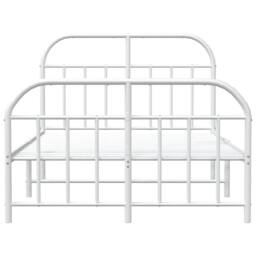 Berkfield Home Metal Bed Frame with Headboard & Footboard White 120x200 cm - Size: Small Double - thumbnail 6