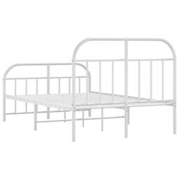 Berkfield Home Metal Bed Frame with Headboard & Footboard White 120x200 cm - Size: Small Double - thumbnail 8