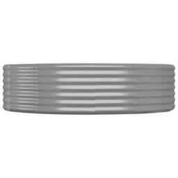 Berkfield Home Garden Raised Bed Powder-coated Steel 214x140x36 cm Grey - Size: 214 x 140 x 36 cm - thumbnail 4