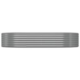 Berkfield Home Garden Raised Bed Powder-coated Steel 214x140x36 cm Grey - Size: 214 x 140 x 36 cm - thumbnail 3