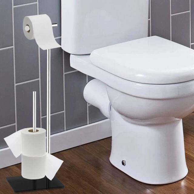 EONLION STAINLESS STEEL TOILET LOO ROLL HOLDER in Black - image 1