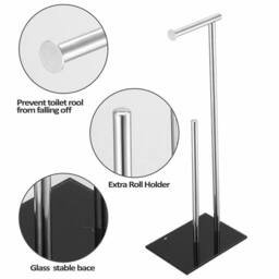 EONLION STAINLESS STEEL TOILET LOO ROLL HOLDER in Black - thumbnail 4