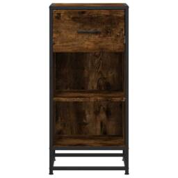 Berkfield Home Sideboard Smoked Oak 35.5x35x76 cm Engineered Wood & Metal in Brown - thumbnail 4