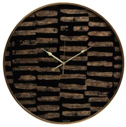 Orsina Modern Black & Gold Wall Clock, Agate Effect Glass Clock With Artistic Brushstroke Dial, Wall Clock - thumbnail 6