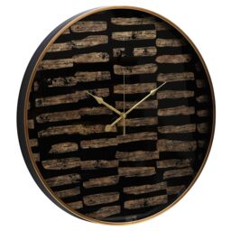 Orsina Modern Black & Gold Wall Clock, Agate Effect Glass Clock With Artistic Brushstroke Dial, Wall Clock - thumbnail 5