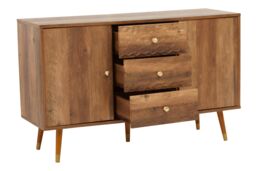 Orsina Functional Sideboard, Intricate Detailing Two Door Sideboard, Sturdy & Durable Industrial Sideboard in Brown - thumbnail 4