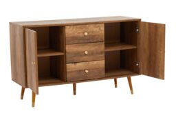 Orsina Functional Sideboard, Intricate Detailing Two Door Sideboard, Sturdy & Durable Industrial Sideboard in Brown - thumbnail 3
