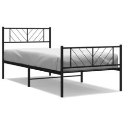Berkfield Home Metal Bed Frame with Headboard & Footboard Black 100x200 cm - thumbnail 3