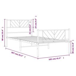 Berkfield Home Metal Bed Frame with Headboard & Footboard Black 100x200 cm - thumbnail 9