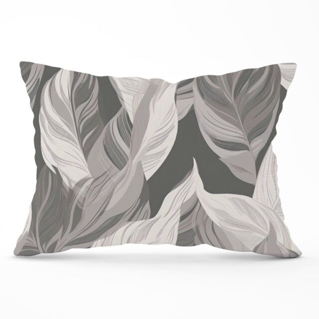 Warren Reed - Designer Grey Floral Leaves Cushions - Size: 60 cm x 60 cm - image 1