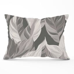 Warren Reed - Designer Grey Floral Leaves Cushions - Size: 60 cm x 60 cm - thumbnail 1