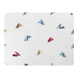 Benjamin Tate Design Striped Sailboats Blanket in Natural - Size: 120 cm x 150 cm - thumbnail 1