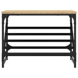 Berkfield Home Shoe Rack Sonoma Oak 60x30x45 cm Engineered Wood in Brown - Size: 60 x 30 x 45 cm - thumbnail 4