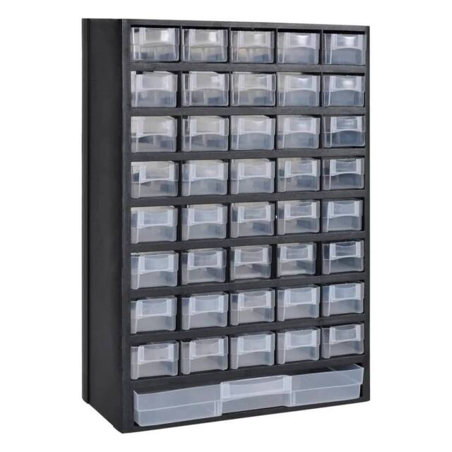 Berkfield Home 41-Drawer Storage Cabinet Tool Box 2 pcs Plastic in Black - image 1