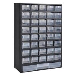 Berkfield Home 41-Drawer Storage Cabinet Tool Box 2 pcs Plastic in Black