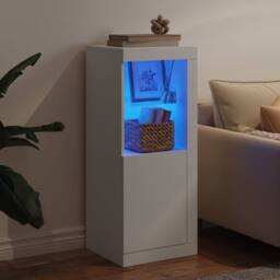 Berkfield Home Sideboard with LED Lights White 41x37x100 cm - Size: 41 x 37 x 100 cm - thumbnail 4