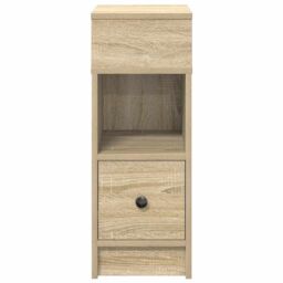 Berkfield Home Bedside Cabinets 2 pcs with Drawer Sonoma Oak 25x31x66 cm in Brown - Size: 25 x 31 x 66 cm - thumbnail 4
