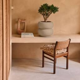 Charles Bentley Elho Amber Roll Low 43 Beige Indoor & Outdoor Plant Pot