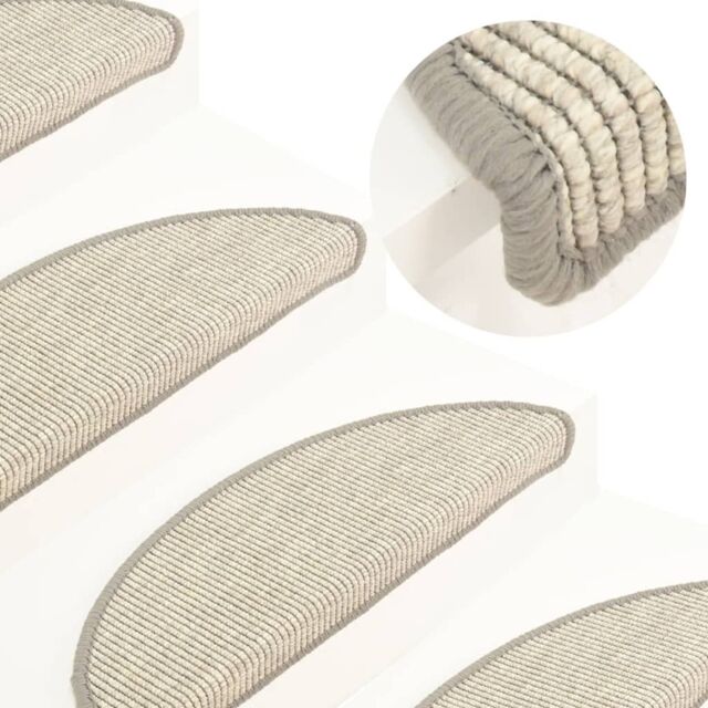 Berkfield Home Stair Mats Self-adhesive 15 pcs 56x17x3 cm Silver - Size: Medium - image 1