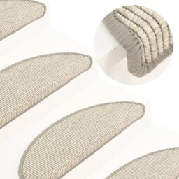 Berkfield Home Stair Mats Self-adhesive 15 pcs 56x17x3 cm Silver - Size: Medium - thumbnail 1
