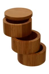 Orsina Bessan Bamboo Natural Cylindrical Storage Set in Brown - thumbnail 3