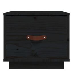 Berkfield Home Bedside Cabinet Black 40x34x35 cm Solid Wood Pine - Size: 40 x 34 x 35 cm - thumbnail 5