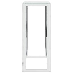 Berkfield Home Console Table 70x30x70 cm Stainless Steel & Glass in Silver - Size: 70 x 30 x 70 cm - thumbnail 4